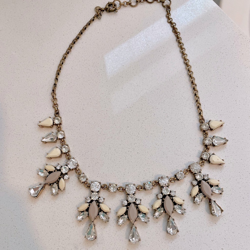 J Crew Cream and Lavender Necklace